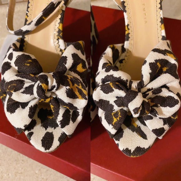 Authentic Charlotte Olympia STUNNING Miranda Bow Platform Leopard Wedges - Picture 6 of 12